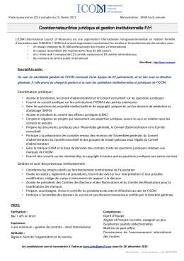 Coordonnateur/trice juridique et gestion institutionnelle F/H