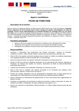 Appel à candidature pour le recrutement d`un adjoint