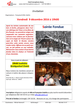 Soirée Fondue - Club Francophone Aarau