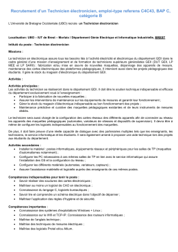 Recrutement d`un Technicien électronicien, emploi