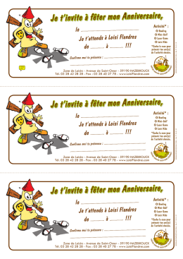 Téléchargez l`invitation à envoyer à vos invités