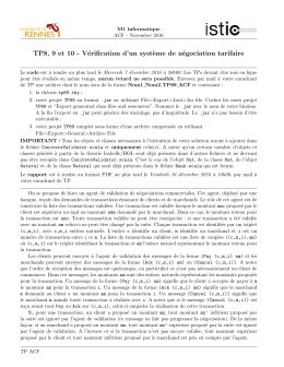 TP8, 9 et 10 - Vérification d`un syst`eme de négociation tarifaire