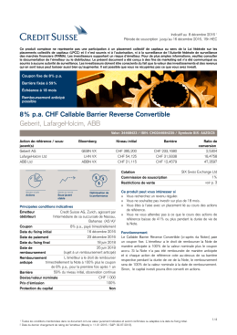 8% p.a. CHF Callable Barrier Reverse Convertible Geberit
