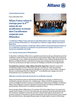 Allianz France retient 6 startups pour la 4 saison de son