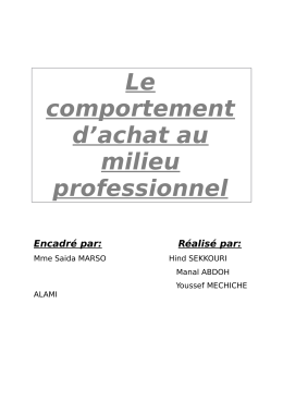 Comportement d`achat industriel
