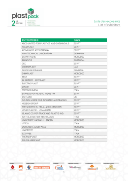 Liste des exposants List of exhibitors