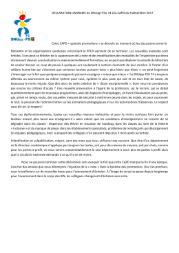 DECLARATION LIMINAIRE du SNUipp