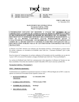 (NMI) Plan d`Arrangement (Final)