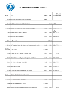 planning randonnees 2016- 2017