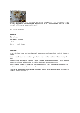 Riz au lait aux Lions&reg; Aujourd`hui je vous propose des riz au lait