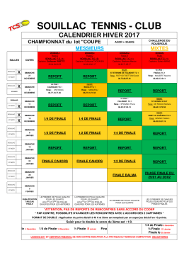 CALENDRIER HIVER