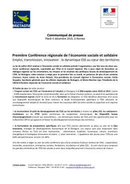 Première Conférence régionale de l`économie sociale et solidaire