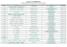Dimanche 11 D&Eacute;CEMBRE 2016 L`horaire des gardes