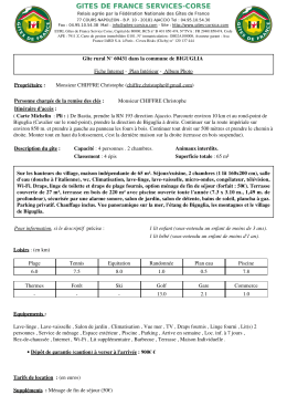 Fiche imprimable - Location de villas de prestige en Corse