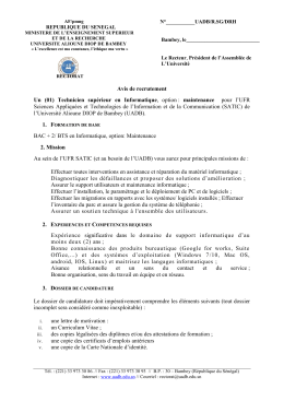 (01) Technicien supérieur en Informatique, option