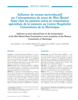 Influence du niveau socio-éducatif sur l`interprétation du score du