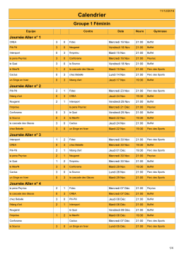 Calendrier - Narbonne Volley Corpo
