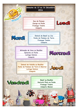 MENU DU 12 au 16 DECEMBRE Cr+&iquest;che BB