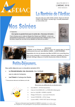 BULLETIN ARDIAC 2ème semestre 2016