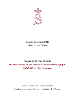 Programme du colloque