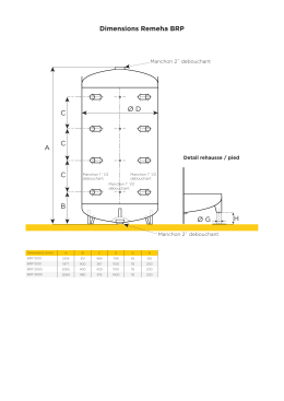 Dimensions Remeha BRP A C Ø D   C C B Ø G   H