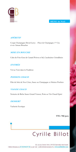 Notre menu de No&euml;l