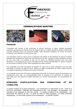 Criminalistique marine - Forensic consulting France