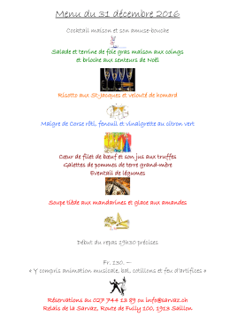 Voici le menu du 31 décembre