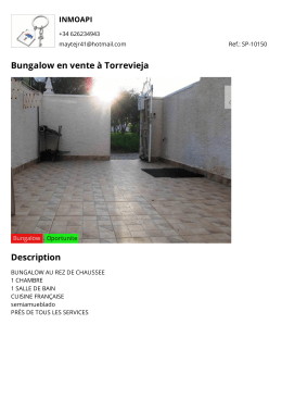 Bungalow en vente à Torrevieja - INMO-API