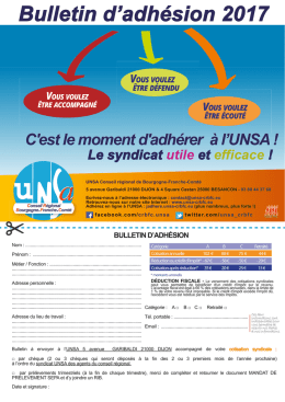 T&eacute;l&eacute;charger le bulletin d`adh&eacute;sion 2017