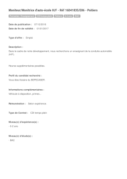 Moniteur/Monitrice d`auto-&eacute;cole H/F