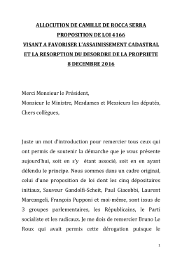 la version intégrale de l`allocution de Camille de Rocca Serra