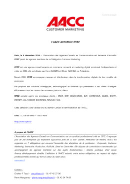 07 December 2016AACC L`AACC accueille OYEZ