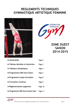 Voir - Comit&eacute; R&eacute;gional de Gymnastique