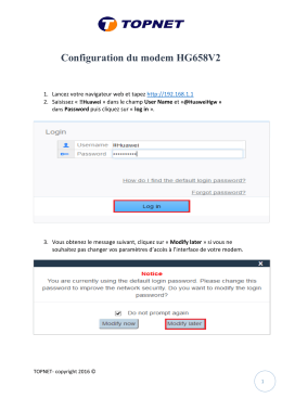 Configuration du modem HG658V2