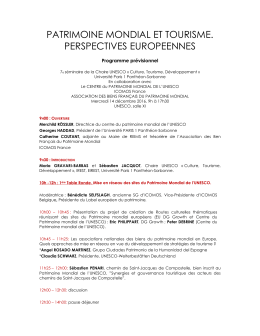 patrimoine mondial et tourisme. perspectives europeennes