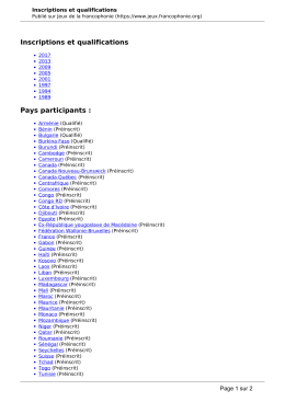 Inscriptions et qualifications