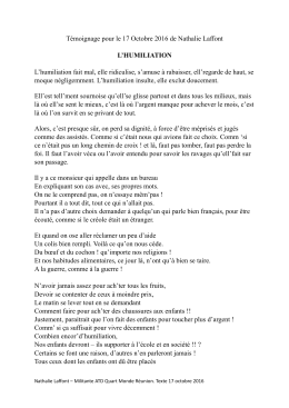 lire ci-joint le t&eacute;moignage de Nathalie Laffont, militante des Trois