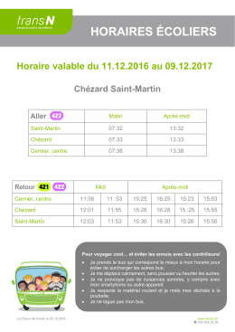 horaires &eacute;coliers