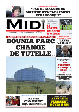 dounia parc change de tutelle