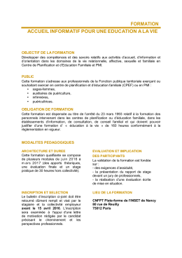 formation accueil informatif pour une education a la vie