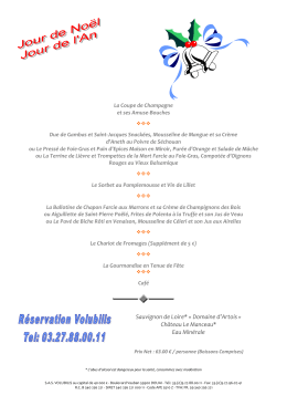 Menu de f&ecirc;tes - Le Volubilis