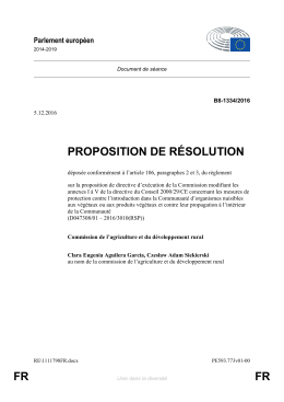 FR FR PROPOSITION DE RÉSOLUTION
