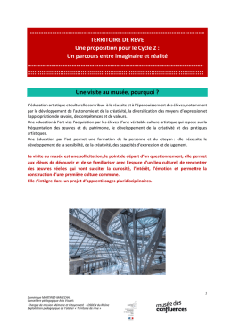 TERRITOIRE DE REVE Une proposition pour le Cycle 2