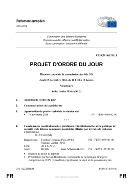FR FR PROJET D`ORDRE DU JOUR