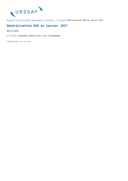 G&eacute;n&eacute;ralisation DSN en janvier 2017