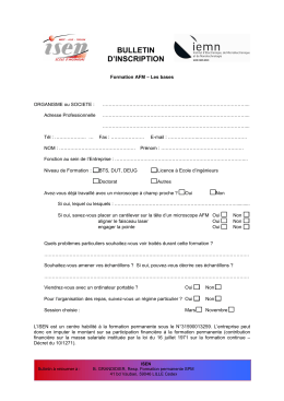 BULLETIN D`INSCRIPTION