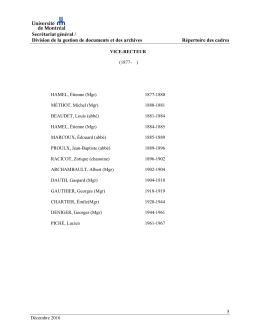 Répertoire des cadres - Division de la gestion de documents et des