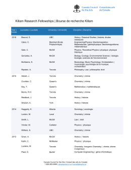 Killam Research Fellowships | Bourse de recherche Killam