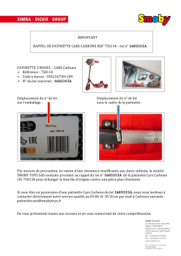 Avertissement consommateurs patinette cars carbone version 3
